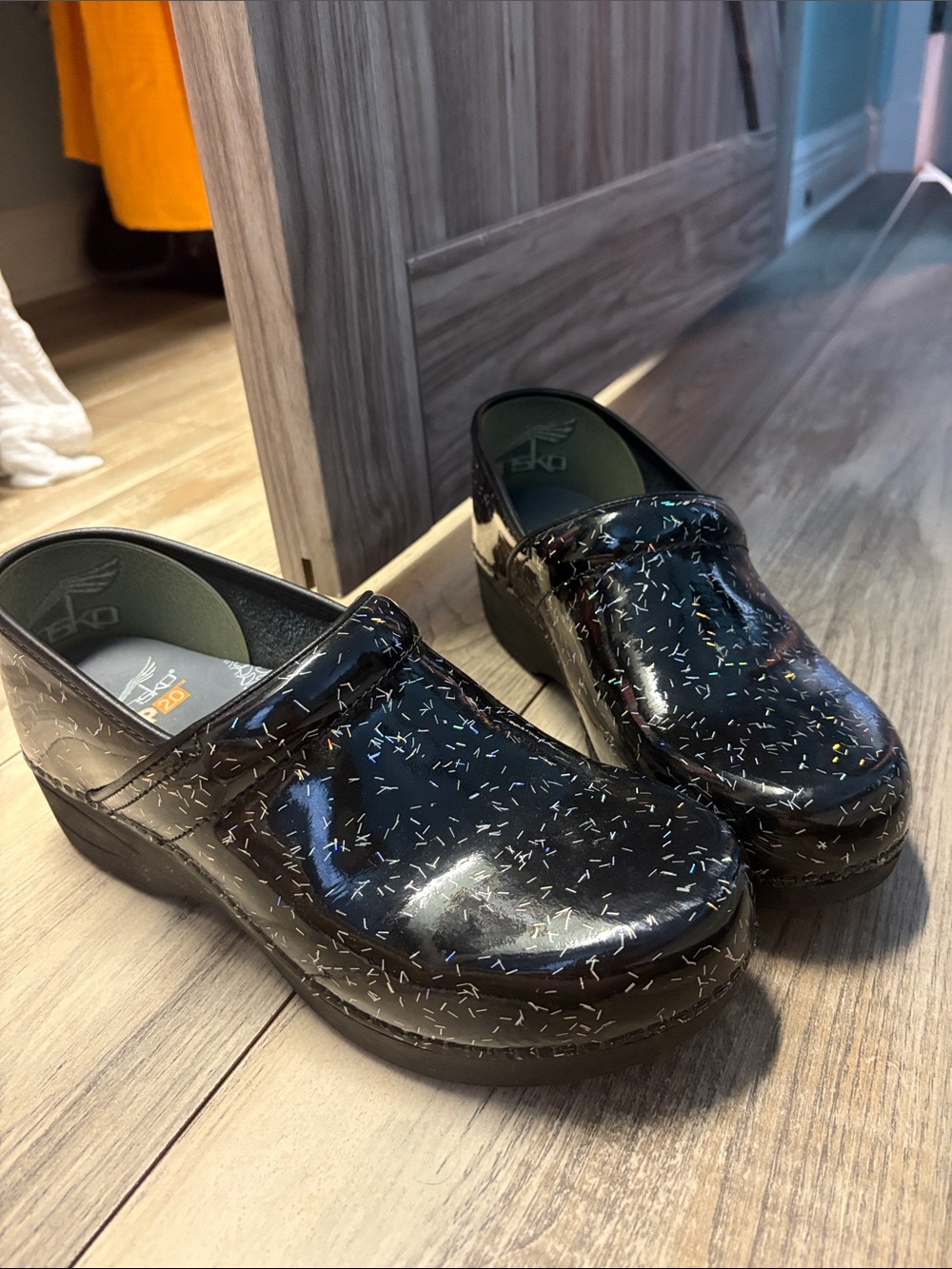 Dansko Clogs with Iridescent Multicolor Speckle
